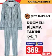 ÇİFT KAPLAN DÜĞMELİ PİJAMA TAKIMI